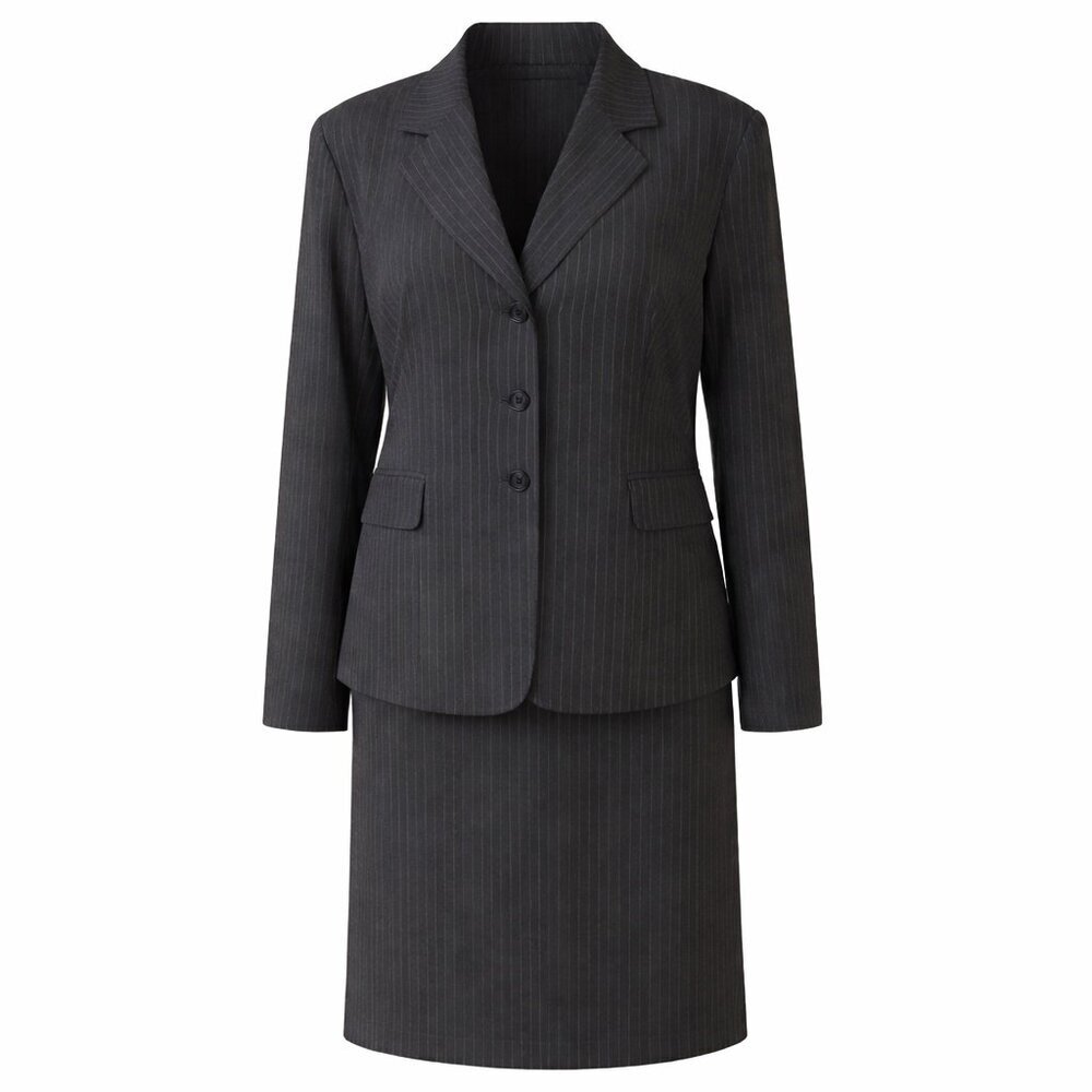 NWT JOHN MEYER Brown Stripe Jacket Skirt Suit 22W